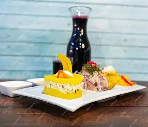 CEVICHE DE PESCADO + ARROZ CON MARISCOS + CAUSA DE PESCADO