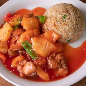 MENU SOPA DE POLLO + POLLO CON PIÑA + CHAUFA / FU ZEN